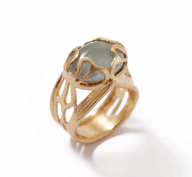20120209-Gold ring with Aquamarine stone